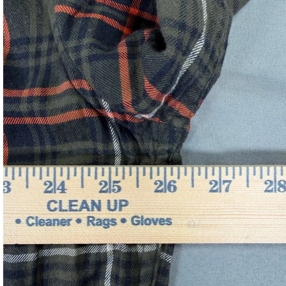 Polo Jeans Co Ralph Lauren Men's Large Plaid Flannel Shirt Green Orange Vintage